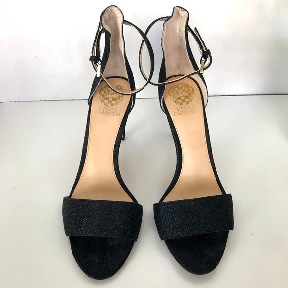 Vince Camuto Court Black Ankle Strap Sandals - Picture 2 of 14